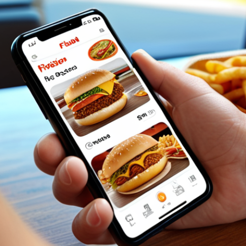 A person using a smartphone app to order fusion fast food.