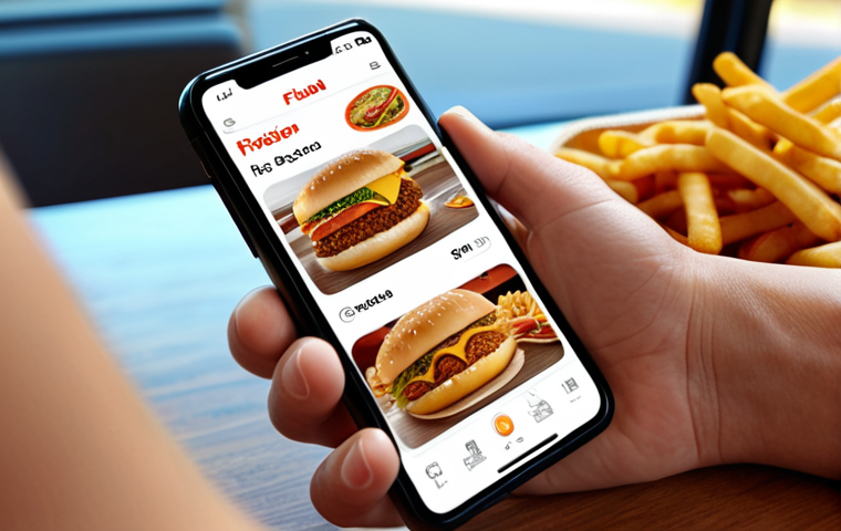 A person using a smartphone app to order fusion fast food.