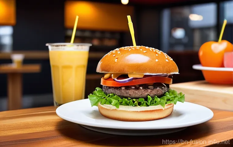 퓨전 버거 광고비용 비교 - **Social Media Sensation: Fusion Burger Showcase**
"A hyper-realistic, mouth-watering fusion bur...